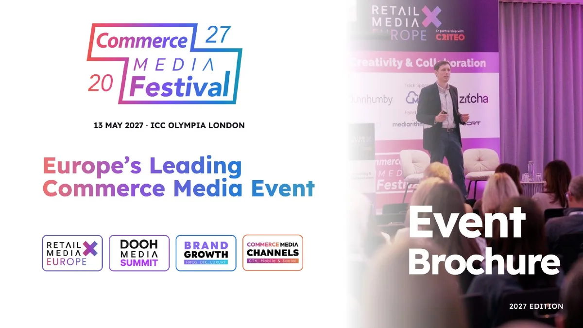 Front cover of the Commerce Media Festival 2027 Event Brochure